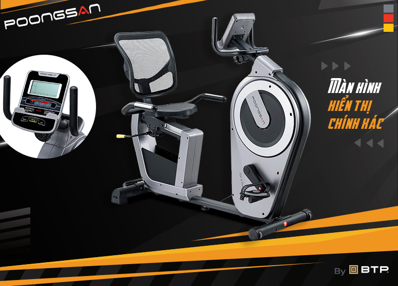 Màn hình hiển thị chính xác trên xe đạp tập Poongsan PM-804